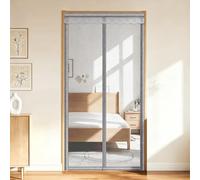 Magnetic Screen Door Curtain, Self-Closing Mosquito Net with Full Hook & Loop Tape, No Drilling Bug Protection Mesh, Pet Friendly Bug Screen for Bedroom Kitchen Patio Gray 80×190cm/31.50×74.80inch