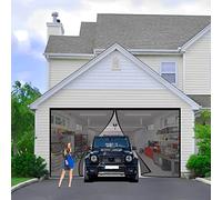 Magnetic Screen Door Deluxe Version, 165x195cm Fly Curtain Net, Heavy Duty Mesh Curtain, Strong Magnets, Top-to-Bottom Seal Snaps Shuts Automatically (Black)