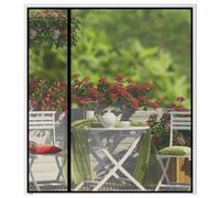 Magnetic Screen Door Fits Door Size 64" x 94", Screen Size 66" x 95", Reversible Left Right Quarter Opening,Top Middle Anti-Tearing Mesh Net Curtain with Magnet,Black