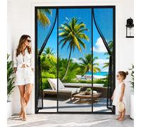 Magnetic Screen Door for French Doors Black 200x240cm Gravity Sticks at the Bottom to Prevent Wind from Blowing it Open for Double Doors that Open up the Whole Living Space