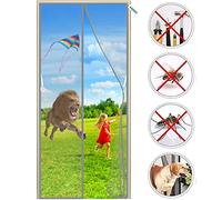 Magnetic Screen Door for Sliding Entry Fits Doors Up to 215 x 270 cm Gray Mosquito Net with Magnet Closure Easy Install ct Protection Material