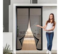 Magnetic Screen Door Heavy 81 x 110 cm Anti Mosquito, Keep Fresh Air in, Portable, Foldable, Custom Sizes, Magnetic Mosquito Net for Door for Patio/Balcony, Black