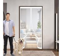 Magnetic Screen Door Heavy 99 x 200 cm Automatically Closes, Keep Bugs Out, Without Drilling, Easy to Install, Door Screen Mesh Doors for Double/French Doors, White