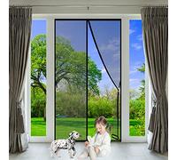 Magnetic Screen Door Magnetic 60 x 230 cm Fly Insect with Full Frame to Bottom Seal Keep Insects Out Mesh Curtain for French Doors Patio Door Black