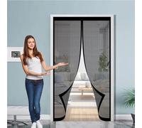 Magnetic Screen Door Mesh 131 x 165 cm Automatically Closes, Keep Bugs Out, Without Drilling, Easy to Install, Fly Screen for Door for Double/French Doors, Black