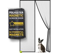 Magnetic Screen Door Mesh (2025 Model) - Fine Weave See-Through Mesh Without Ugly Vertical Lines, 52 Magnets, 2 Easy Install Kits for 2-Season Use, Pet Scratch Resistant & Bug Proof, 80x200 cm