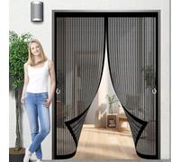 Magnetic Screen Door Mesh 85 x 240 cm Anti Mosquito, Keep Fresh Air in, Portable, Foldable, Custom Sizes, Mesh Fly Door Mosquito Net for Double/French Doors, Black