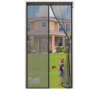 Magnetic Screen Door Mesh 85x220cm(33x86inch) Strong Fiberglass Mesh Curtain, Super Strong Magnetic Screen Door，Magnetic Top-to-Bottom Seal Snaps Shuts Automatically - Black