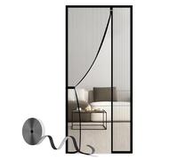 Magnetic Screen Door Mesh Curtain 160x245cm ct & Bug Protection No Gap Design Fresh Air Flow Ideal for Balcony Sliding Doors Living Room & Kids' Rooms Black