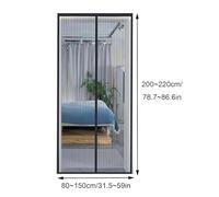 Magnetic Screen Door Mesh CurtainEasy Close with Strong Magnets for Sliding Patio French Front & Back Doors120 x 220 cmInsect & Bug Proof HandsFree Access