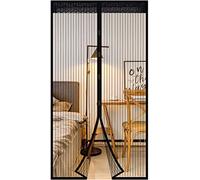 EXTSUD Magnetic Screen Door Polyester Magnetic Curtain Magic Paste Curtains Super Quiet Stripes Encryption for Anti Mosquito or Anti Pest Magnetic Soft Door (80 x 200 cm)