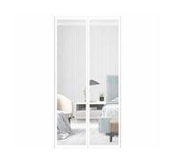 Magnetic Screen Door - Self-Closing Mesh Door Curtain 47.2"x86.6", One-Piece Polyester, No-Drill Installation with Adhesive Tape Included, Pet Friendly, White