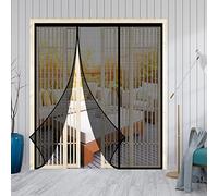 Magnetic Screen Door - Self Sealing Magnets, Reinforced Fiberglass Heavy Duty Mesh Net Closure for Sliding Door, Patio, Bedroom-Hands Free, Pets&Kids Friendly, Fit Doors Size Up to 72 x 80 Inch, Black