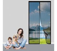 Magnetic Screen Doors 108 x 240 cm Magnetic Closure, Insect Protection, Customizable Size Heavy Duty Door Screen for Patio Doors Balcony Bedroom, Black