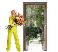 Magnetic Screen Fly Doors 105 x 248 cm Hands Free Closing Fly Insect Screen Shuts Automatically Easy to Install Without Drilling for Living Room, Bedroom, Patio, Grey