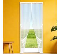 Magnetic Screen Fly Doors 105 x 292 cm Hands Free Closing Magnetic Fly Screen Door Curtains Keeps Bugs Out for Home, Bedroom, Living Room, Kitchen, Patio, White