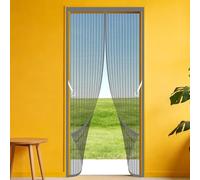 Magnetic Screen Fly Doors 110 x 294 cm Hands Free Closing Magnetic Fly Screen Door Curtains Keeps Bugs Out for Home, Bedroom, Living Room, Kitchen, Patio, Grey