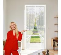 Magnetic Screen Fly Doors 127 x 254 cm Hundreds of Sizes Screen Mesh Curtain Keep Bugs Out Lets Fresh Air for Home, Bedroom, Living Room, Kitchen, Patio, White