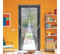 Magnetic Screen Fly Doors 140 x 186 cm No Drill Installation Nets Patio Curtain Keeping Out Flies Bug Suitable for Patio Room Balcony Bedroom, Grey
