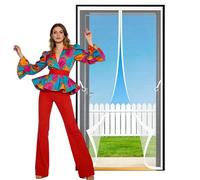 Magnetic Screen Fly Doors 140 x 205 cm Automatically Closes Screen Door Fly Easy to Install Without Drilling for Living Room, Bedroom, Patio, White