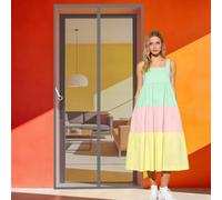 Magnetic Screen Fly Doors 90 x 199 cm Full Frame Magic Tape Fly Screens Doors Hands Free Auto Closing for Living Room, Bedroom, Patio, Grey