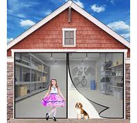Magnetic Screen Optional Sizes Screen Door, 195x210cm, Full Frame Loop Sewn Polyester Mesh, Add-on Magnets and Weight Bars, No Slightest Gap, Customizable, Black