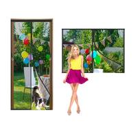 Magnetic Screen Window, 160x220cm net Anti Mosquito Mesh Fly Curtain, Insect Protection Fly Screens for Doors Automatically Closing, Hands Free Mosquito Net Door No Gap Black