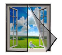 Magnetic Screen Window 40x130cm AntiTearing Reinforced Top, Full Frame Hook&Loop, Hands Free, Pet and Kid Friendly Innovative, Black