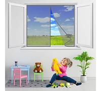 Magnetic Screen Window, 60x110 cm Hands Free Anti Mosquito Mesh Fly Curtain Easy to Install Without Drilling for Balcony Sliding Living Room, Gray P