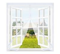 Magnetic Screen Window 80x100cm,Magnet Screen Mesh with Self-Adhesive Tape,Mesh Fly Curtain Mosquito Net for Windows,Window Protector Net to Keep Bugs Out,Magentic Mosquito Net,White