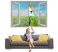 Magnetic Screen Windows 60x95 cm Mesh Fly Curtain Keep Fresh Air in & Bugs Out for Balcony Sliding Living Room Children's Room Gray Z