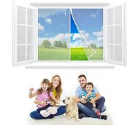 Magnetic Screen Windows Mesh Fly Curtain Magnetic Top to Bottom Seal Snap Shuts Automatically Keep Fresh Air in Bugs Out 75x130 cm Suitable for Home Campers White Z
