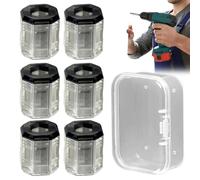 Magnetic Screw Ring - 6 Pack Transparent Anti Slip Drill Bit Holder | Universal Magnetic Phillips Head Attachment | for Electric Drill Screwdriver Hand Tool, Home Improvement DIY Crafters Workers