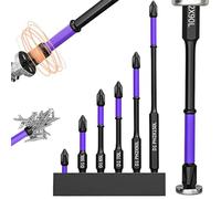 Magnetic Screwdriver Bit Set, 6Pcs Shockproof D1 Impact Driver Bit Set, D1 Anti-Slip and Shock-Proof Bits with Phillips Screwdriver Bits for Electric Screwdrivers and Hand Screwdrivers