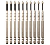 Magnetic Screwdriver Bit Set Cross Head PH2 10 Pack Long Drill Bits for Electric Tools Hand Drill 50-150mm Alloy Steel Construction(120mm)