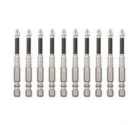 Magnetic Screwdriver Bit Set Cross Head PH2 10 Pack Long Drill Bits for Electric Tools Hand Drill 50-150mm Alloy Steel Construction(75mm)
