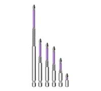 Magnetic Screwdriver Bits, 6 Pieces Electric Bits, Anti-Vibration Bits for Automotive Building Plumbing Electricity Metallurgy Maintenance Carpentry Roofing