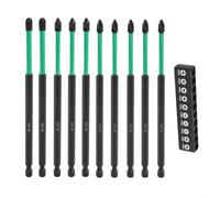 Magnetic Screwdriver Bits Set 10pcs for 1/4 inch Electric and Hand Drivers Compatible with For PZ2 PZ3 PH2 Batch Head Types (150mm)