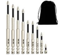 Magnetic Screwdriver Drill Bit Set, 10-Piece Anti-Slip Screwdriver Bits, High Magnetic Bits for DIY Projects, Electronics Repair, Car Maintenance, 25-150mm