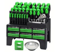 Magnetic Screwdriver Set 118 Piece, CR-V Chrome Vanadium Steel Precision Screwdrivers with Storage Rack, Comfort Grip PP TPR Handle, DIY Tool Kit for Home Repair Mechanics - 26x14.5x26.5cm