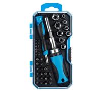 Magnetic Screwdriver Set - 44 Piece Ratcheting Driver | Portable Storage Case | Flathead Phillips Hex Ťorx Bits For Home Garage Workshop Mechanics Auto Furniture Gadgets Electronics Assembly Repair Ma