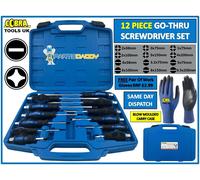 US Pro 12pc Go-Through Screwdrivers Set, Screw Driver Slotted, Philips B1610