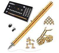 Magnetic Sculpture Fidget Pen,Gold Magnet Metal Writing Pen Toy for Anxiety Relief,Magnet ToyPen,Fidget Magnets for Teen Age 8-16 Xmas Birthday Gifts,DIY Multifunctional Decompression Pen for Adults