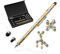 Magnetic Sculpture Fidget Pen,Gold Silver Magnet Metal Writing Pen Toy for Anxiety Relief,Magnet ToyPen,Fidget Magnets for Teen Age 8-16 Xmas Gifts,DIY Multifunctional Decompression Pen for Adults