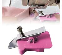 Magnetic Seam Guide for Sewing Machine, Multifunctional Seam Guide Hemmer with Scale, Polygonal Seam Guide for Walking Foot Sewing Machine, Sewing Supplies (Pink)