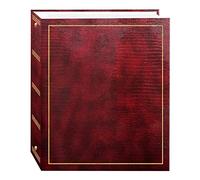 Magnetic Self-Stick 3-Ring Photo Album 100 Pages (50 Sheets), Burgundy Red