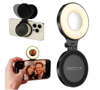 Magnetic Selfie Light 3-in-1 Magnetic Beauty Selfie Light with Mirror for MagSafe iPhone Android CRI95 180° Flip Portable LED for Zoom Calls Makeup TikTok Laptop Photography Recording Video Conference