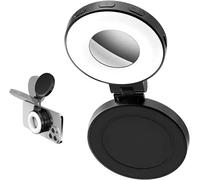 Magnetic Selfie Light 360° Rotatable Selfie Light for iPhone Magsafe Magnetic Fill Lights with Stepless Dimming 8500K&101LuX Brightness Built-in Mirror for Selfie/TikTok/Vlog/Photography/ZoomCalls/Vid