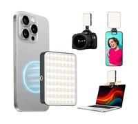 Magnetic Selfie Light for Cell Phone, gliship 128 Led Selfie Light Compatible with Magsafe Rechargeable Portable Clip Fill Light with 3 Lights Modes for Phone Camera Laptop Camera