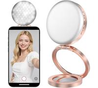 Magnetic Selfie Light, Metal-Shell Ring Light, Rechargeable,Portable Phone Light for Phone & iPhone,LED Fill Light for Photography,Video,Makeup,TikTok,Vlog (Rose Gold)